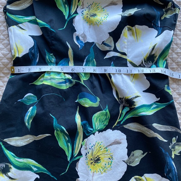 Y2K Floral Black Dress bodycon back zipper Size S/M EUC - Picture 6 of 12